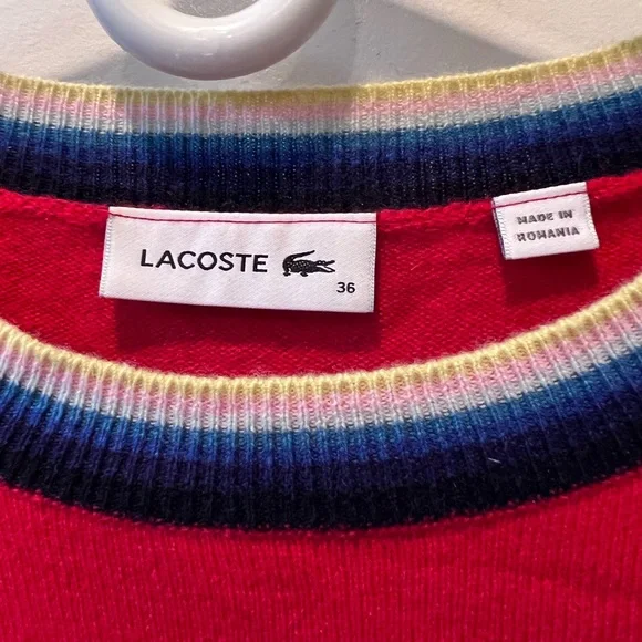 LACOSTE excellent condition cashmere crew neck sweater - Picture 2 of 6